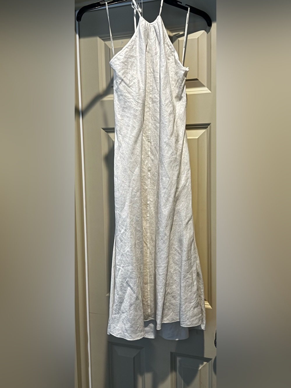 Max Studio - Size 0- White Halter Maxi Dress - Linen Dress